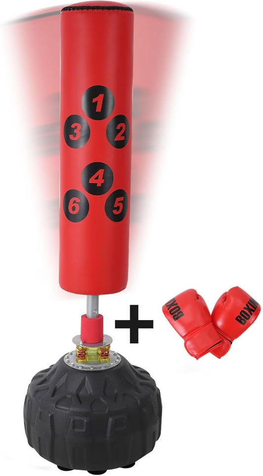 Punching Bag with Stand - 70inch, 203lbs Bearing, Freestanding Heavy Boxing Bag for Adult Youth, Large Stable Base, Kickboxing Bags