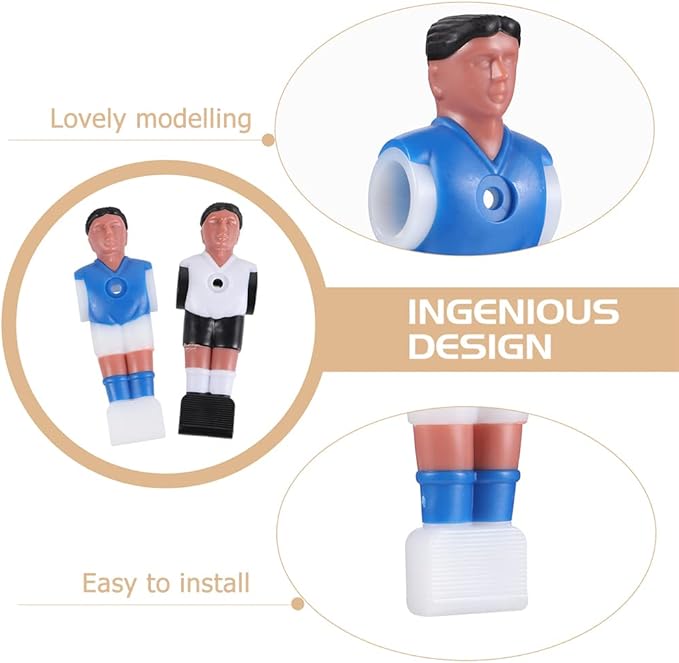 Resin Football Man Doll Foosball Replacement Part 16Pcs Resin Lovely Soccer Wear-Resistant Foosball Guys Foosball Table Soccer Men Football Table Player