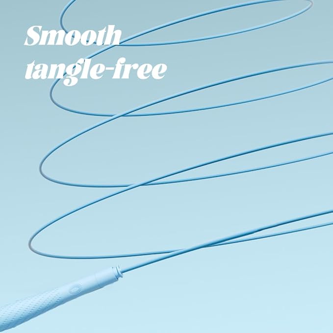 Jump Rope with silicone handle,Tangle-Free Jump Rope with Dual Bearing System,Ultra-Smooth for Fitness & Training