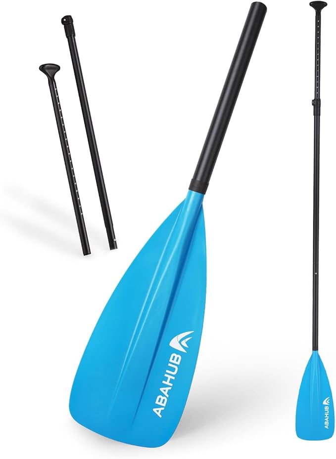 Abahub SUP Paddle - 3 Piece Adjustable Paddles - Lightweight Stand-up Paddle Oars for Paddleboard, Adjustable Aluminum Alloy Shaft 68" - 84", Black/Blue/Green/Orange/Red/Yellow Plastic Nylon Blade