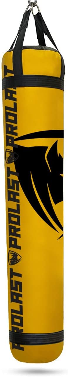 PROLAST Heavy Punching Kicking Bag for Adults, Boxing, MMA, Martial Arts, Muay Thai, Strength Training Equipment, Filled/Unfilled, 6ft, 150 lbs, Special Edition Logo