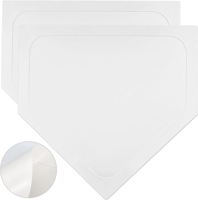 Mototo 2/3/4/6/8PCS White Baseball Home Plate Rubber Throw Down Baseball Bases 16 inch Softball Home Plate Kickball Bases for Kickball Practice Pitching Hitting Training Equipment