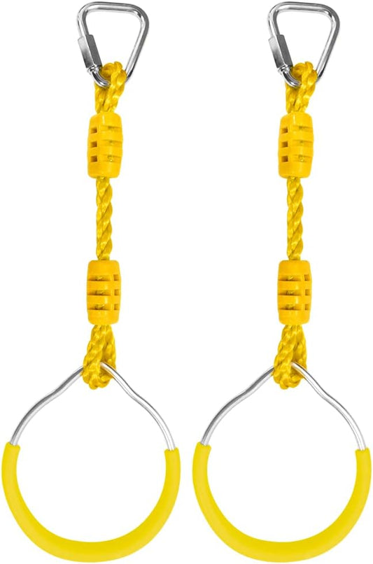 Ninja Ring Fitness Gymnastic Ring Climbing Bar Workout Outdoor Backyard Playground Training Equipment Play Set, Jungle Gym Fist Hanging Swing Monkey Bars Ninja Warrior Obstacle Course Trapeze Playsets
