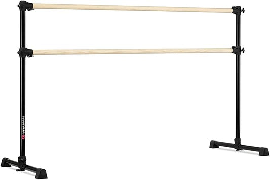 VITA Barre Portable Freestanding Double Ballet Barre, Prodigy, Wood | Adjustable Height, USA Made, Home or Gym Exercise Equipment for Kids & Adults | Dance, Fitness, Pilates