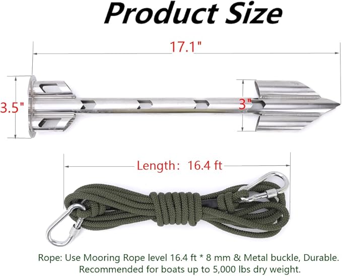 Boat Anchor, Jetski Anchor Jet Ski Anchor, Shallow Water Sand Anchor for PWC, Jet Ski, Kayak, Small Boat, PWC Anchor, Kayak Anchor Sand Anchor for Boat Jet Ski Anchor