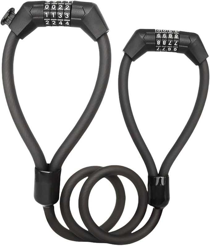Keyless Double Head Password Heavy Duty Steel Wire High Security Password Password Padlock Cycling Accessories Bearing Mountain Bike Cycling Accessories