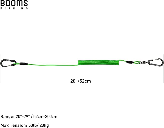 Booms Fishing T02 Fishing Pole Tether, Kayak Paddle Leash, Paddle Board Fishing Accessories, Heavy Duty Fishing Lanyard for Fishing Tools/Rods/Paddles