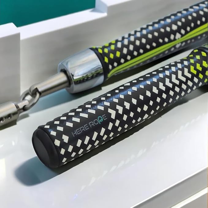 HEREROPE 1/4LB Weighted Jump Rope for Speed, Cardio, Boxing & Workout, Skipping Rope with Ball-bearing, Comfortable & Ergonomic Grip, Tangle Free Cable, Jump Ropes for Men Women Fitness