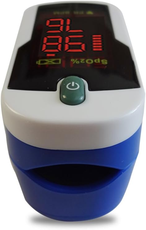 Concord Fingertip Pulse Oximeter with Reversible Display - Blood Oxygen Saturation Monitor with Carrying Case, Batteries and Lanyard - Easy to Use, Accurate SpO2 & Pulse Measurement (Sapphire)