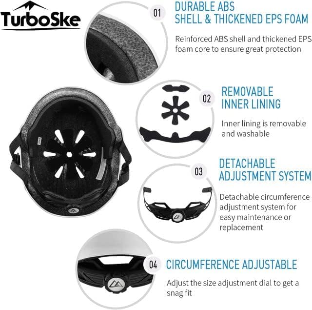 Skateboard Helmet, BMX Helmet, Multi-Sport Helmet, Bike Helmet for Kids, Youth, Men, Women