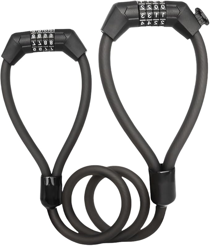 Keyless Double Head Password Heavy Duty Steel Wire High Security Password Password Padlock Cycling Accessories Bearing Mountain Bike Cycling Accessories