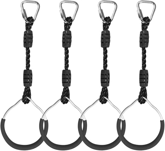 Ninja Ring Fitness Gymnastic Ring Climbing Bar Workout Outdoor Backyard Playground Training Equipment Play Set, Jungle Gym Fist Hanging Swing Monkey Bars Ninja Warrior Obstacle Course Trapeze Playsets