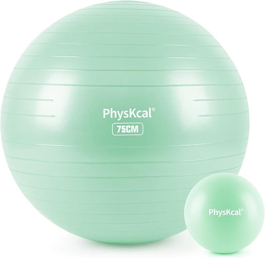 Yoga Ball for Exercise, Pilates Set, 4 Sizes Fitness Ball for Workout, Birthing, Pregnancy, Physical Therapy- Pump Included