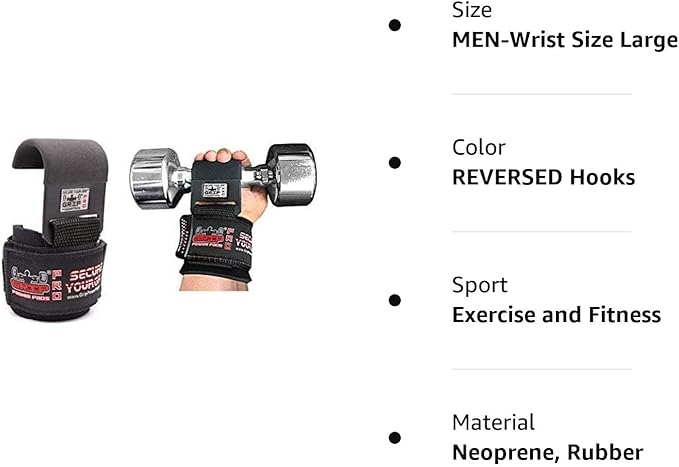 Weight Lifting Hooks Heavy Duty Lifting Wrist Straps Pull Ups Deadlift Straps Power Lifting Grips Padded Workout Straps for Weightlifting Gym Gloves for Men & Women Premium Workout Equipment