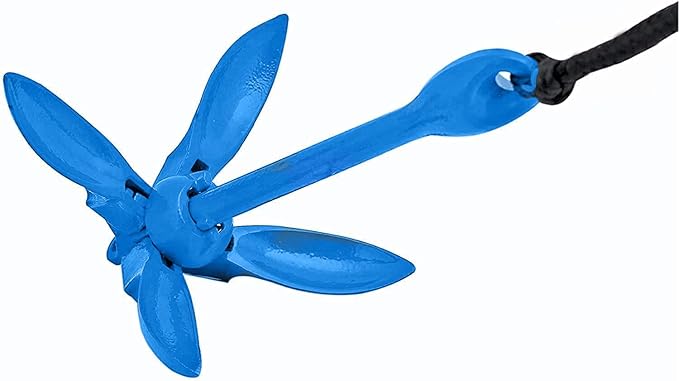 XIALUO Marine Kayak Anchor Kits 7 lb Folding Anchor Accessories with 50 ft Rope for Fishing Kayaks, Canoe, Jet Ski, SUP Paddle Board and Small Boats