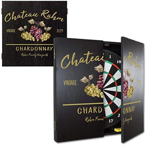THOUSAND OAKS BARREL CO. | Personalized Dartboard & Cabinet Set with 6 Steel Tip Darts