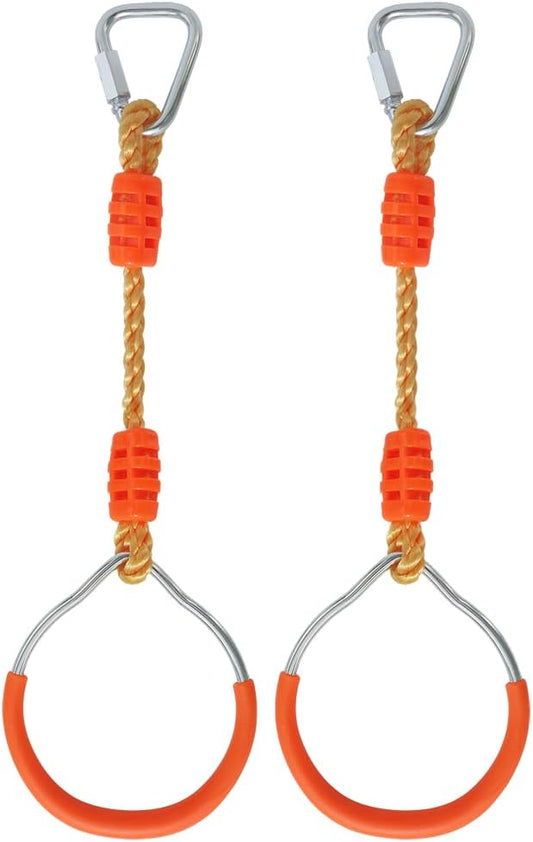 Ninja Ring Fitness Gymnastic Ring Climbing Bar Workout Outdoor Backyard Playground Training Equipment Play Set, Jungle Gym Fist Hanging Swing Monkey Bars Ninja Warrior Obstacle Course Trapeze Playsets