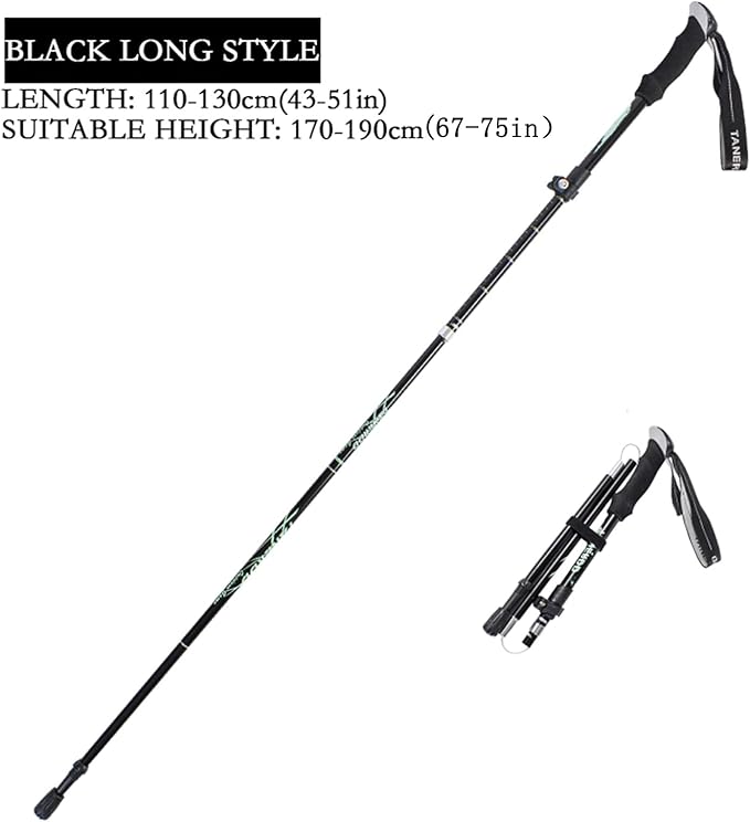 Trekking Poles - 1pc Sports Aluminium 7075 Anti Shock Walking Trekking Hiking Stick Pole,Ultralight Alpenstock,Adjustable Quick,Single Collapsible Pole