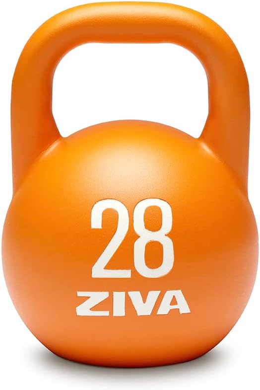 ZIVA Steve Cotter Signature Steel Competition Kettlebells - Hard-Wearing Crack-Resistant Powder Surface Coating, 34mm Steel Handle with Non-Slip Super Textured Powder Coating Grip - Avail 6kg - 32kg