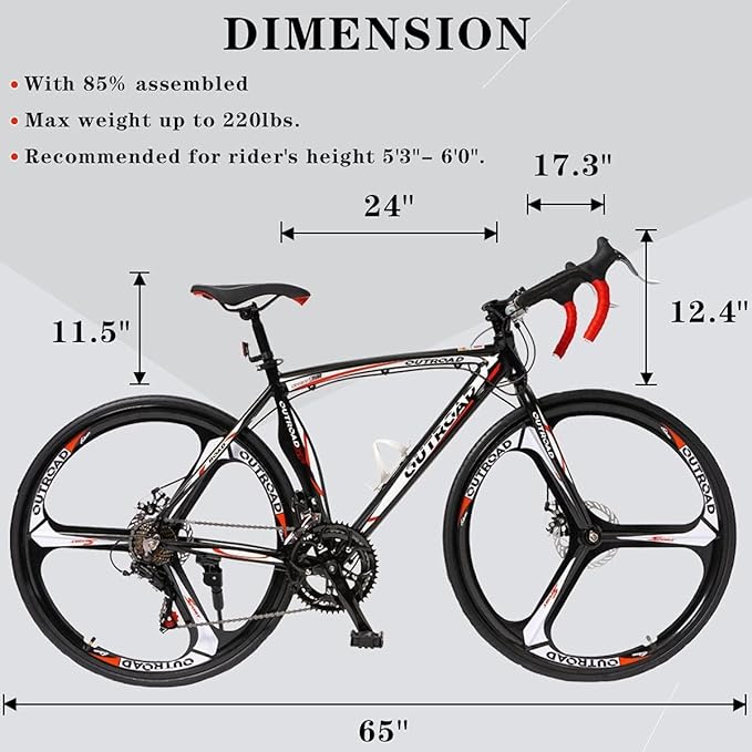 700C Wheel Road Commuter Bike, 14/21 Speed Shifter, Dual Disc Brakes Racing Bicycle with Light Aluminum Alloy Frame for Adult Men and Women