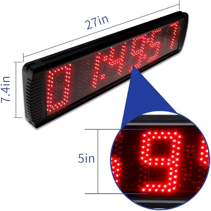 Portable 5 inch High 6 Digits LED Race Clock with for Running Events, Countdown/up Digital Race Timer, 12/24-Hour Clock,LED Stopwatch by Remote Control