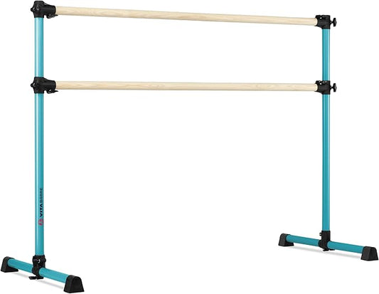 VITA Barre Portable Freestanding Double Ballet Barre, Prodigy, Wood | Adjustable Height, USA Made, Home or Gym Exercise Equipment for Kids & Adults | Dance, Fitness, Pilates