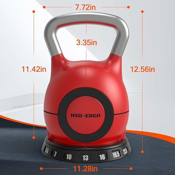 Adjustable Kettlebell Weight Set-Quickly Adjusts 7 Weights,Ergonomic kettlebell sets for Home Gym