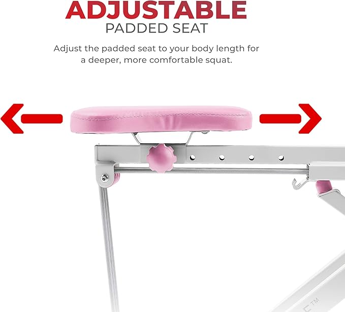 Sunny Health & Fitness Row-N-Ride Squat Assist Trainer, Foldable & Easy Setup Exercise w/Adjustable Resistance, Home Training Machine for Arm, Glute & Leg Workout, Optional Free SunnyFit App Connect
