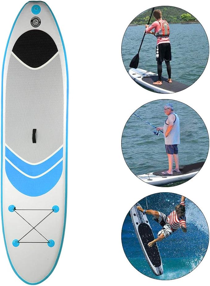 Surfboard Water Sport Stand Up Paddle Surfing Board Surf Tool Folding Portable Inflatable Surfboard for 305x76x15cm Beach Ocean Surf Spot