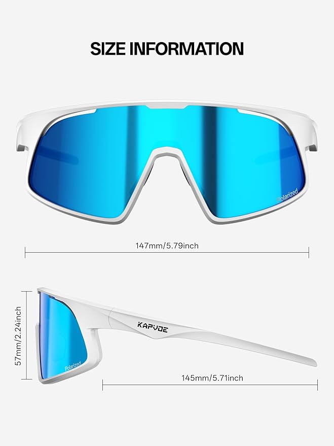 KAPVOE Polarized Cycling Glasses Men Women Sports Sunglasses for Mountain Bike Running Fishing Baseball K383