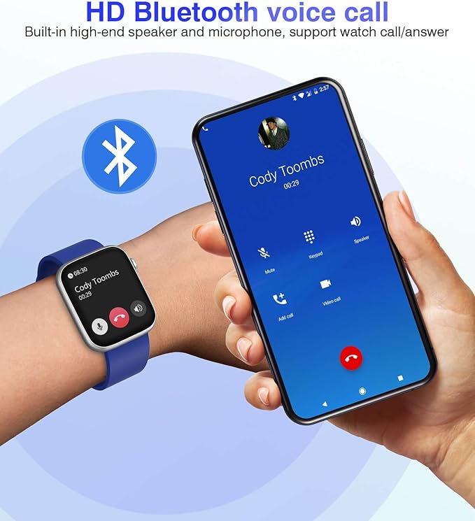 Smart Watches for Men Women with Blood Pressure Monitor, 1.9'' HD Full Touch Screen Fitness Tracker, 123 Sports Modes, Waterproof Smartwatch with Heart Rate, Blood Oxygen Compatible Android and iOS