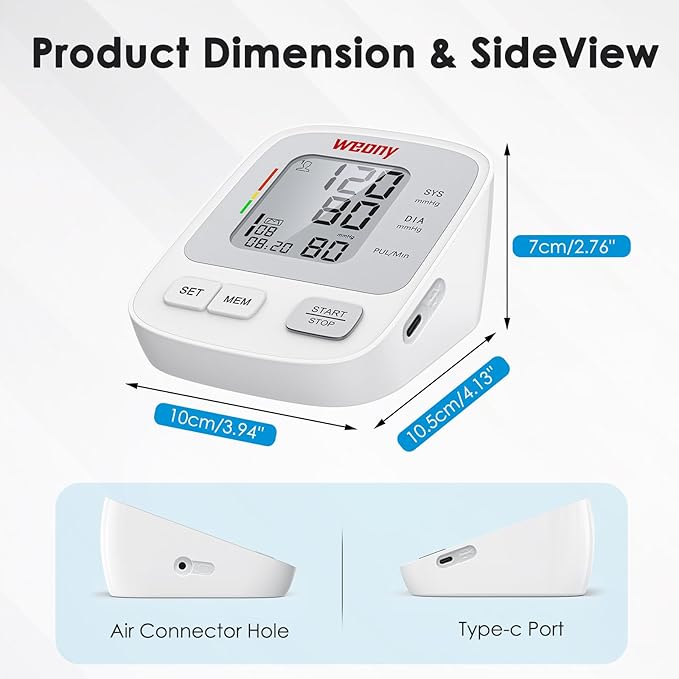 Blood Pressure Monitors for Home Use Adjustable Arm Blood Pressure Cuff 9-17in, 2 * 99 Sets Memory Digital Automatic Arm Blood Pressure Machine, Large BP Cuff Automatic Upper Arm with USB Cable