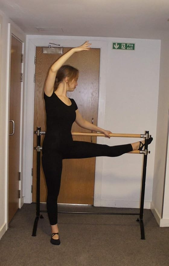 Ballet Barre Portable for Home or Studio, Height Adjustable Bar for Stretch, Pilates, Dance or Active Workouts, Single or Double Bar, Kids and Adults