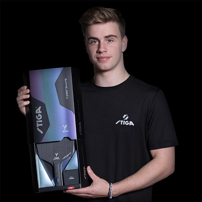Stiga Cybershape Carbon CWT Table Tennis Blade with Custom Weight Technology I Superior Control, Enhanced Grip for Offensive Play