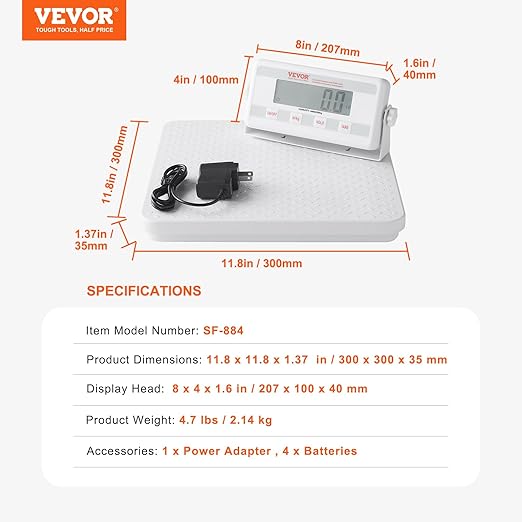 VEVOR Portable Medical Scale, Professional Physician Scale for Weighing - with Anti-Slip Platform, 2 Units, Hold & Tare Function, Digital Physician Weight Scale for Gym Home Hospital, 440LBS Capacity