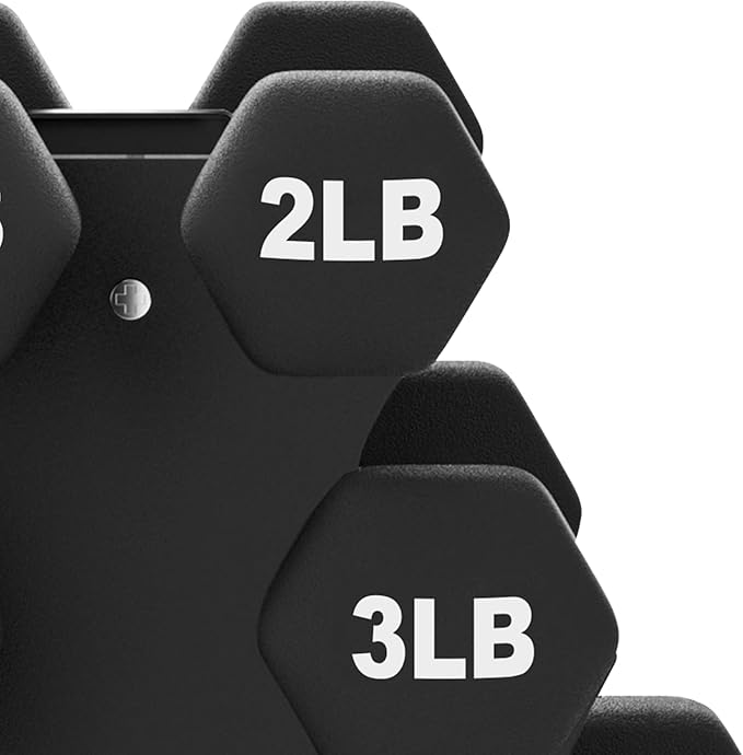BalanceFrom Rubber Coated Hex Dumbbell Weight Set with Storage Rack, 100LB or 150LB or 200LB Set, 5-20 lbs or 5-25 lbs or 10-30 lbs Pairs
