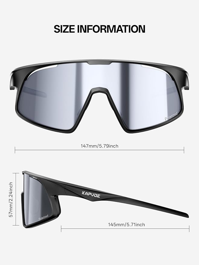 KAPVOE Polarized Cycling Glasses Men Women Sports Sunglasses for Mountain Bike Running Fishing Baseball K383
