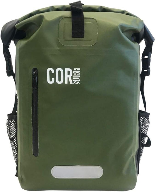COR Surf 100% Waterproof Heavy Duty Backpack And Dry Backpack For Swimming, Boating Or Kayaking, Roll-top Design With Sonically Welded Seams And Padded Laptop Sleeve (40L, 21 x 15 x 8 Inches)
