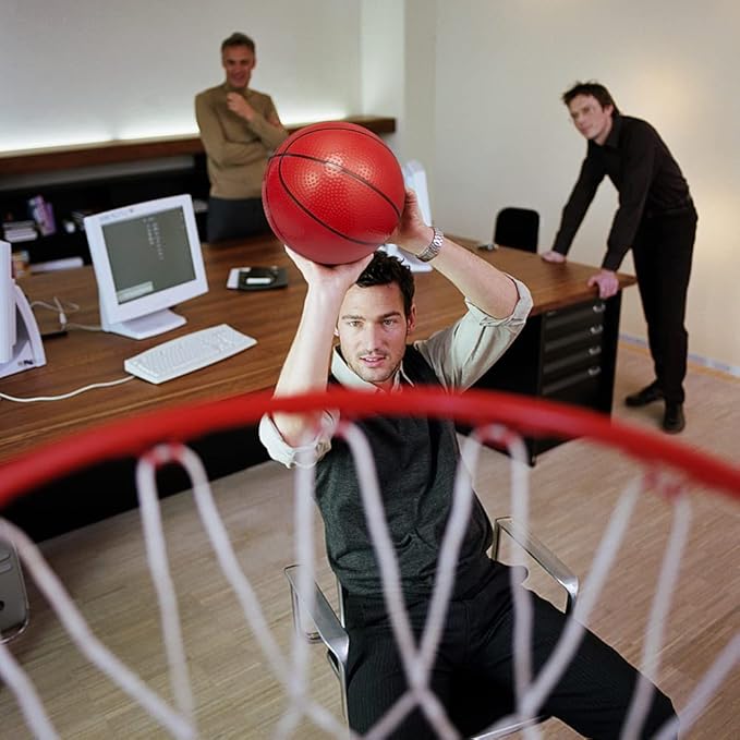 Indoor Basketball Hoop Set for Kids Adults, Mini Over The Door Hoop Set with 4 Mini 6" Balls for Wall Home Office, Upgarde Wall Mount Basketball Goal Sport Game for Boys Age 3-12 Years