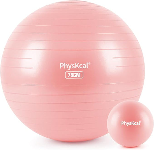Yoga Ball for Exercise, Pilates Set, 4 Sizes Fitness Ball for Workout, Birthing, Pregnancy, Physical Therapy- Pump Included