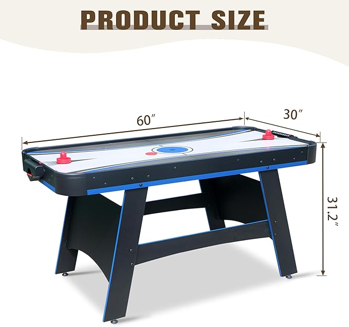 5 Ft Air Hockey, 2-in-1 Hockey Game Table with Table Tennis Top, Multi Game Tables with Strikers, Pucks, Paddles, Balls and net/Post Set