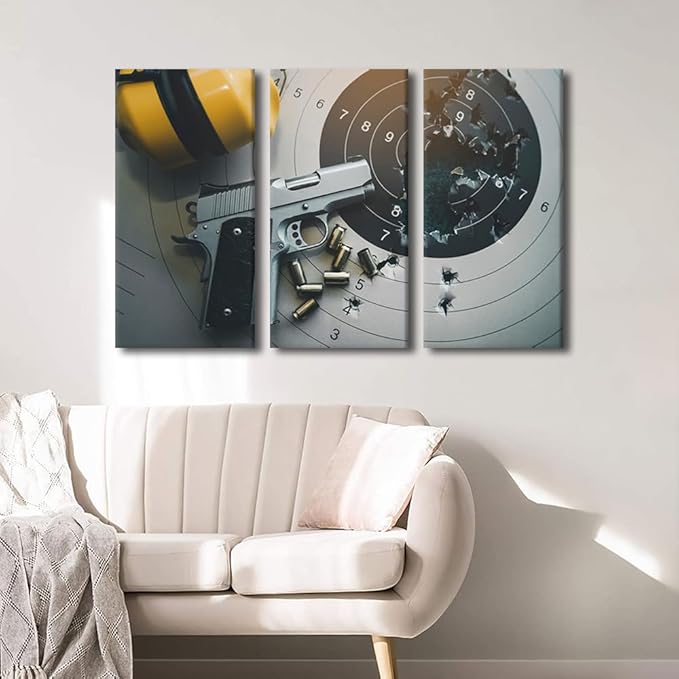 Canvas Wall Art for Bedroom Success Hitting Target Aim Wall Art for Living Room Target Wall Art Decor Multi Panel Motivational Modern Artwork for Home Walls Giclee Framed Ready to Hang 28"Wx42"H