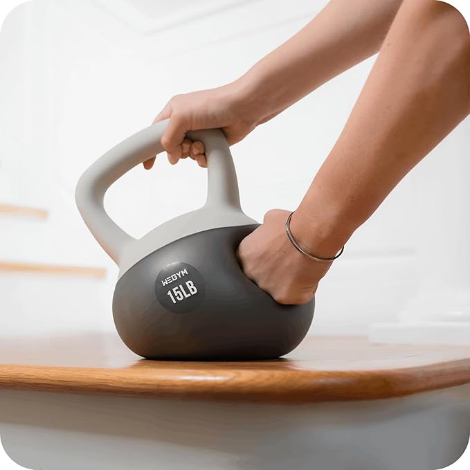 Soft Kettlebells with Cushioned Impact-Resistant Base and Anti-Slip, Wide-Grip Handle for Home Workouts, Weightlifting, and Full Body Strength Training