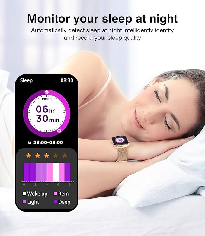 EarlySincere Smart Watches for Women Blood Pressure, 1.9" HD Full Touch Screen, Fitness Tracker with Heart Rate Blood Oxygen Sleep Monitor, IP67 Waterproof Smartwatch for Android iOS