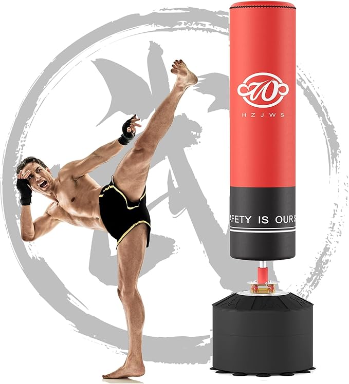 Punching Bag with Stand Heavy Boxing Bag with Suction Cup for Adult,Stand Kickboxing Bag for Home 70'' Freestanding Punching Bag