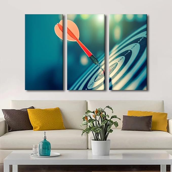 Vintage Wall Art Dart Canvas Wall Art Print Classical Sport Equipment Wall Art for Bedroom Inspirational Wall Decor Art Paintings Modern Giclee Artwork for Office Home Decor Ready to Hang, 40"Wx60"H