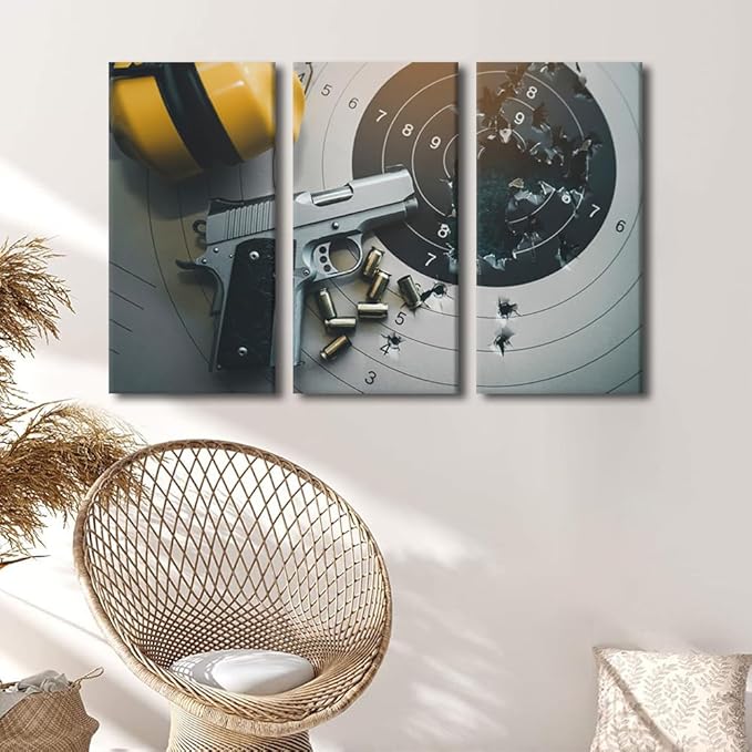 Canvas Wall Art for Bedroom Success Hitting Target Aim Wall Art for Living Room Target Wall Art Decor Multi Panel Motivational Modern Artwork for Home Walls Giclee Framed Ready to Hang 28"Wx42"H