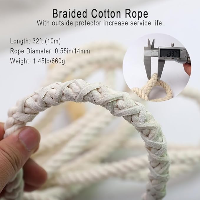 ACEONE Long Jump Rope, Multiplayer Skipping Rope with Wooden Handle for Kids and Adult, Team Group Jumping Rope for School Sport and Outdoor Activity