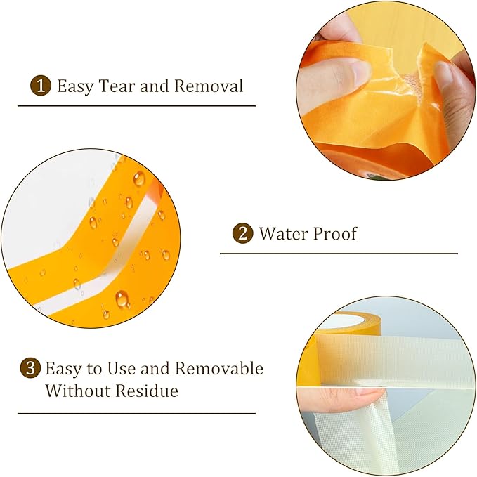 328FT Pickleball Court Marking Kit Orange Temporary Pickleball Court Lines Tape for Badminton, Tennis, Basketball, Pickleball Court Marking