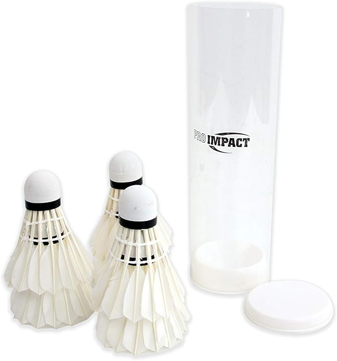 Pro Impact Badminton Racket Set - Lightweight Aluminum Head Rackets with Steel Shaft, Feather Shuttlecocks, Durable Carrying Case - Perfect for Outdoor Games, Adults, Kids, and Family Fun